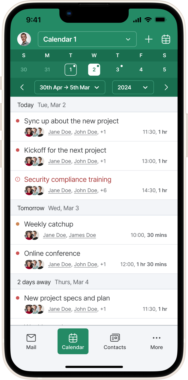 New event now visible in view.